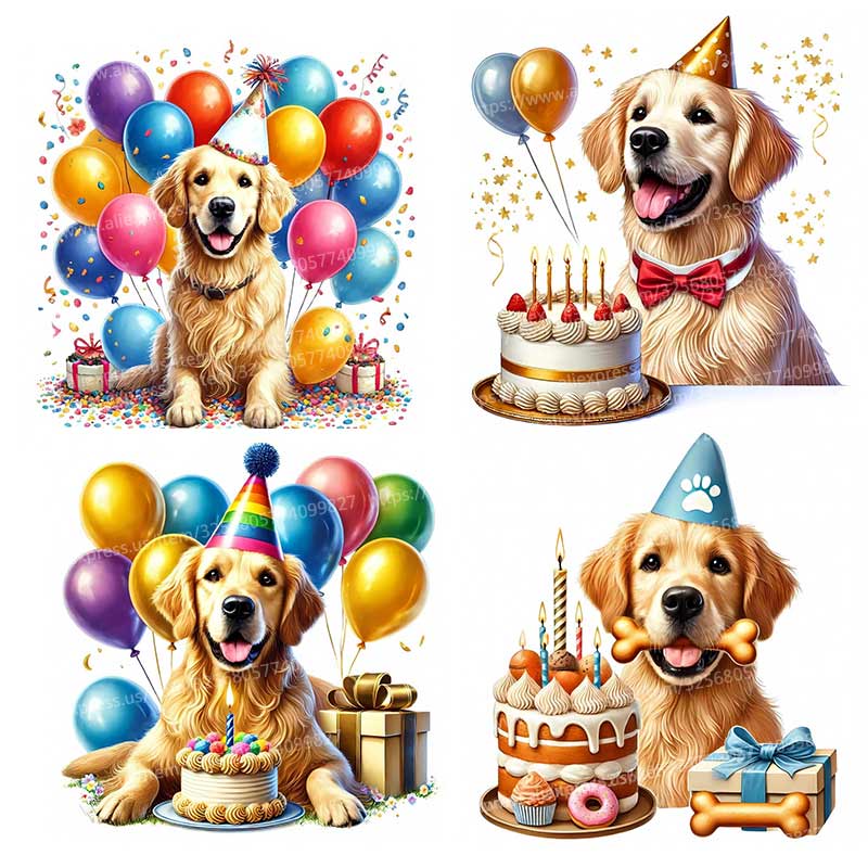 Pvc Panel Background - Alles Gute zum Geburtstag Golden Retriever