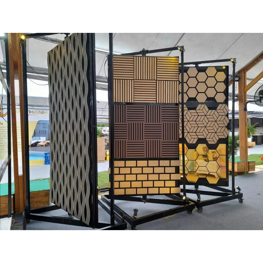 Pvc Panel Background - Fabrikpreis 3D-Lichteffekt WPC-Gitter PVC-beschichtete Geriffelte Wandpaneele